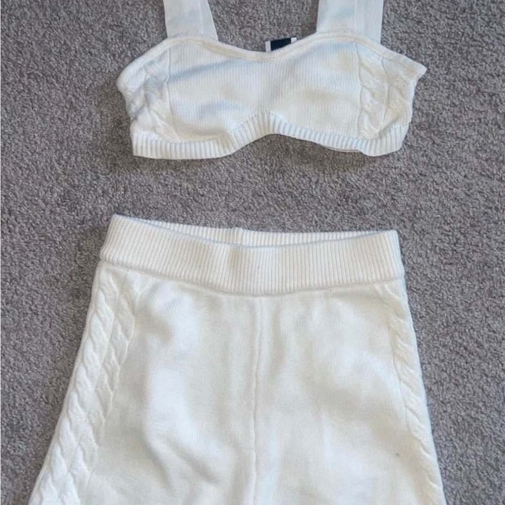 Princess Polly Cream Knit short Set